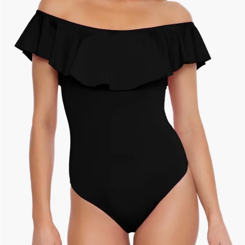 Trina Turk Monaco Off the Shoulder Ruffle One-Piece Swimsuit